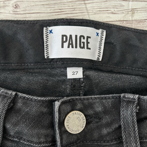Paige Edgemont Midrise Skinny Jeans in Nightlife Destructed No Whiskers Wash - Picture 6 of 13